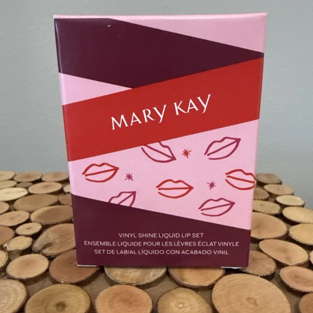 Mary Kay Vinyl Shine Liquid Lip Set LUMINOUS RED & VIVID BERRY‎ NIB